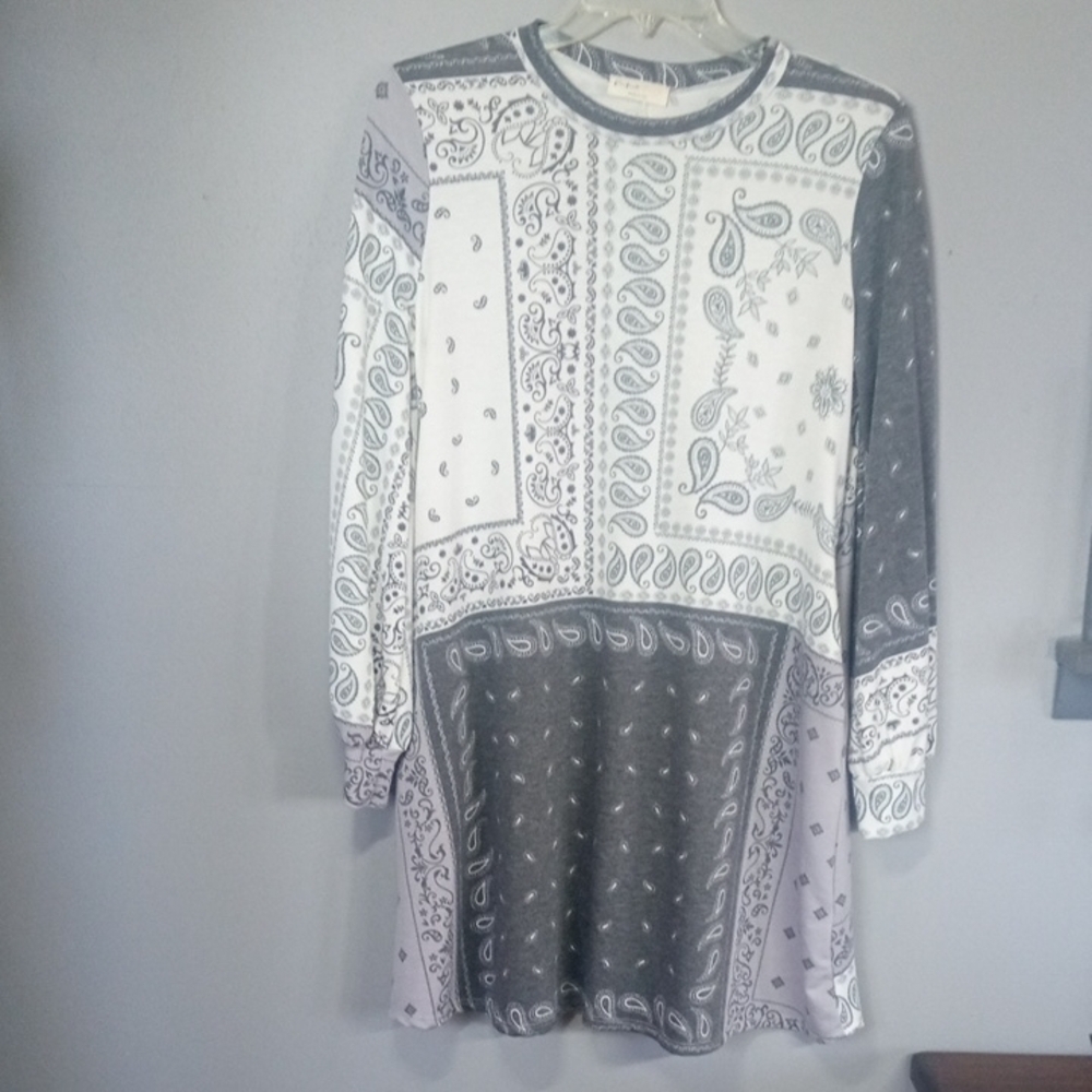 Long Sleeve Paisley Dress